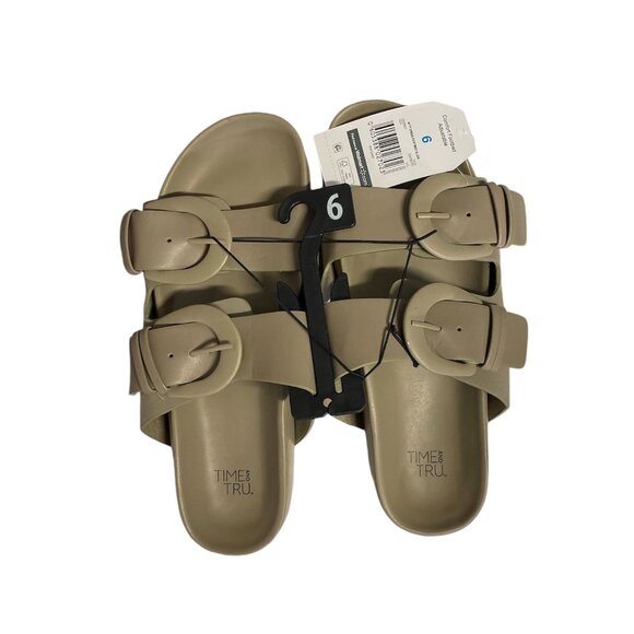 Women's Dress footbed Slide, Time and Tru, 6, Sage, NWT - Picture 1 of 6